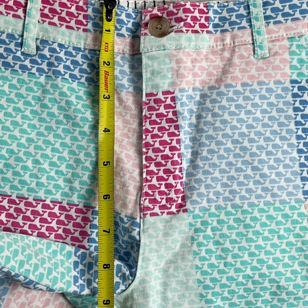 Vineyard Vines Whale Print Shorts M 8-10 Cotton Stretch Preppy